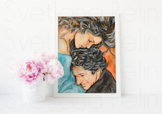 Cindy Crawford, Richard Gere, ART PRINT Signed by Artist