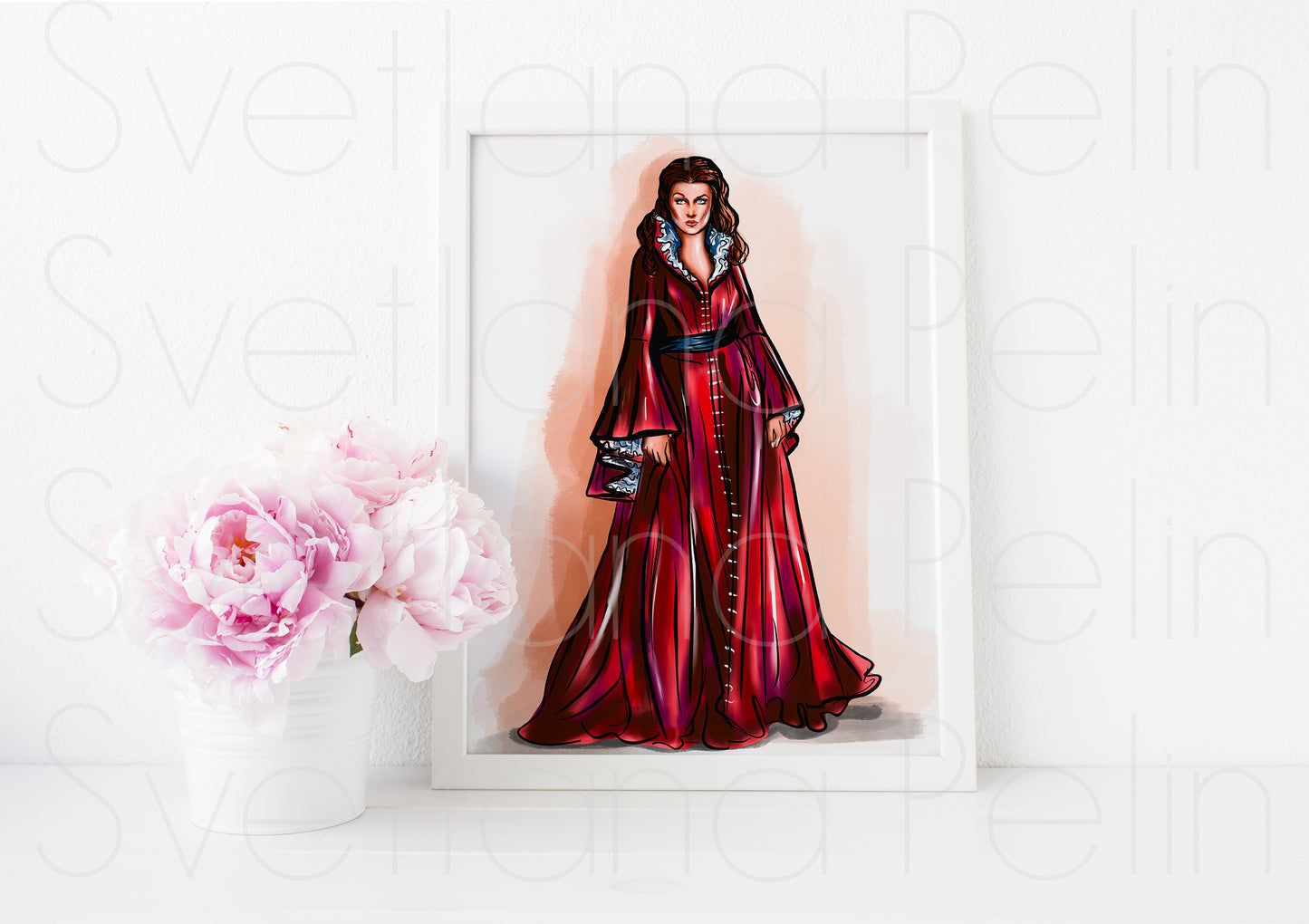 Vivien Leigh, Scarlett O'Hara, Gone with the Wind, ART PRINT Signed by Artist