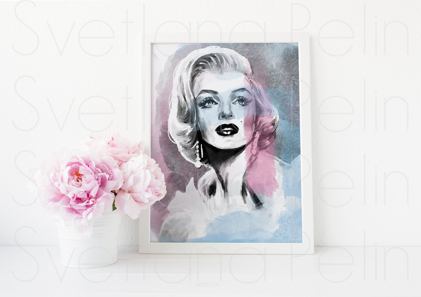 Marilyn Monroe, Frank Powolny, White Fur, ART PRINT Signed by Artist