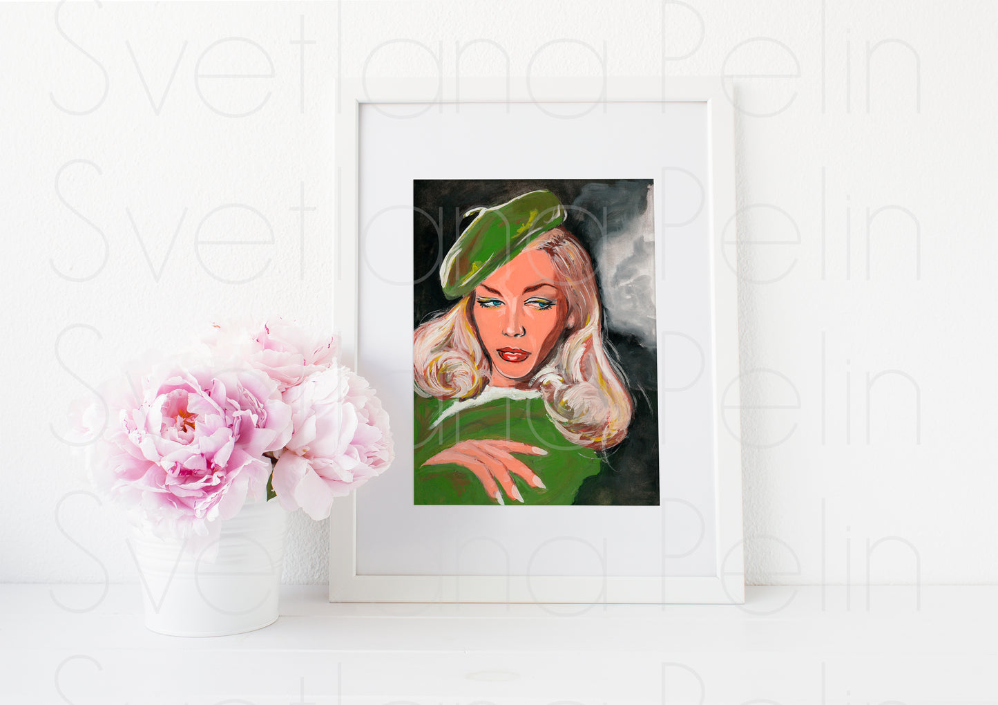 Lauren Bacall, ART PRINT Signed by Artist