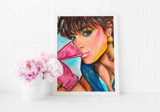 Jennifer Beals, ART PRINT Signed by Artist