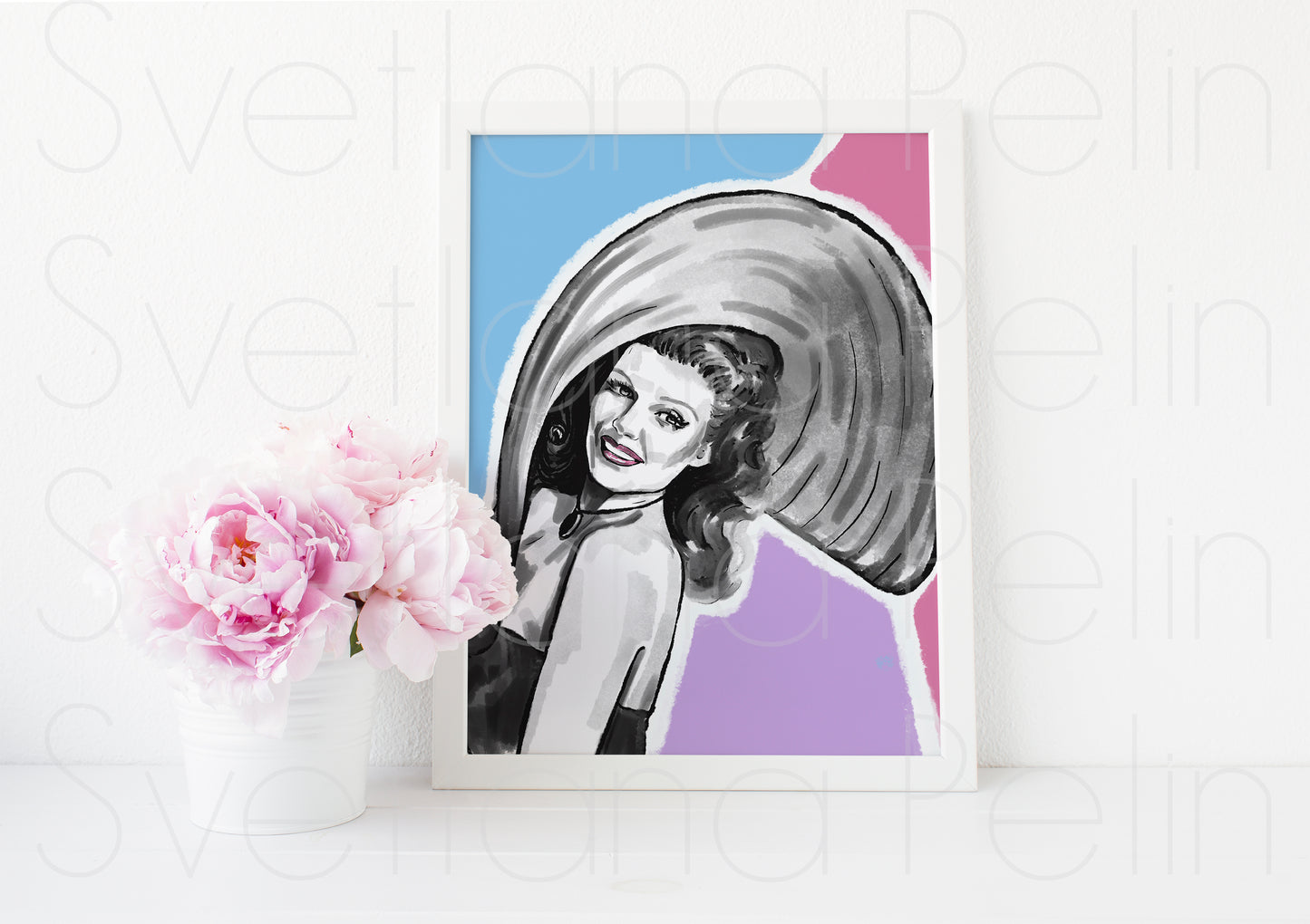 Rita Hayworth, ART PRINT Signed by Artist