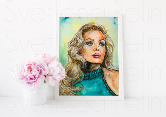 Anita Ekberg, ART PRINT Signed by Artist