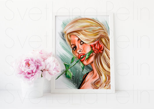 Brigitte Bardot, ART PRINT Signed by Artist