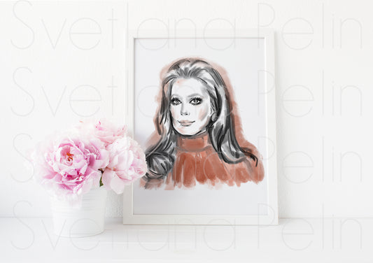 Catherine Deneuve, ART PRINT Signed by Artist