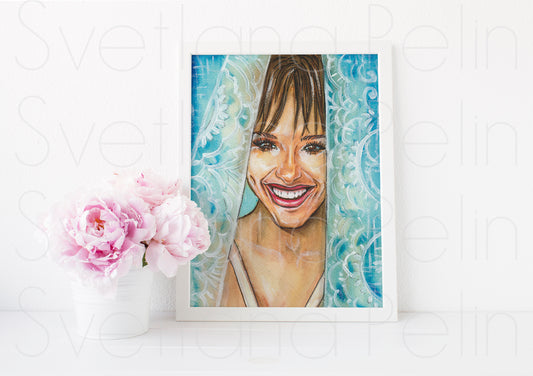Jennifer Garner, ART PRINT Signed by Artist
