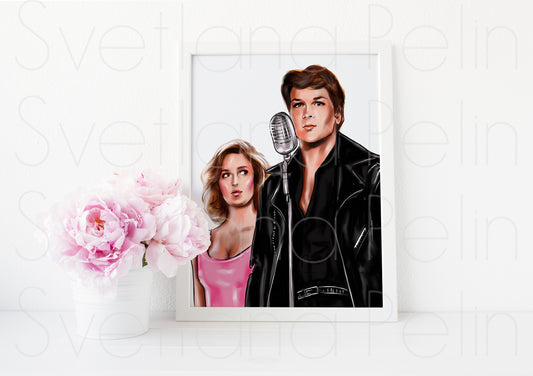 Jennifer Grey, Patrick Swayze, Dirty Dancing, ART PRINT Signed by Artist