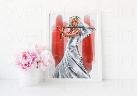 Uma Thurman, Kill Bill, UT, ART PRINT Signed by Artist