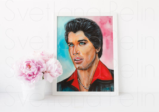 John Travolta, ART PRINT Signed by Artist