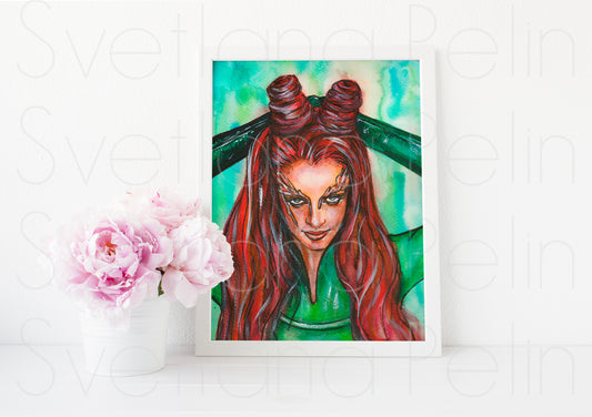 Uma Thurman, Poison Ivy, ART PRINT Signed by Artist