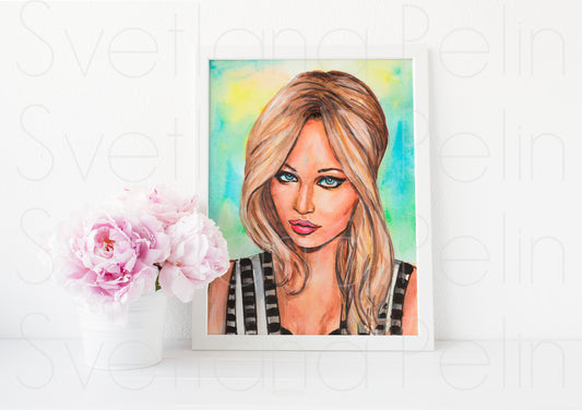 Jennifer Lawrence, ART PRINT Signed by Artist
