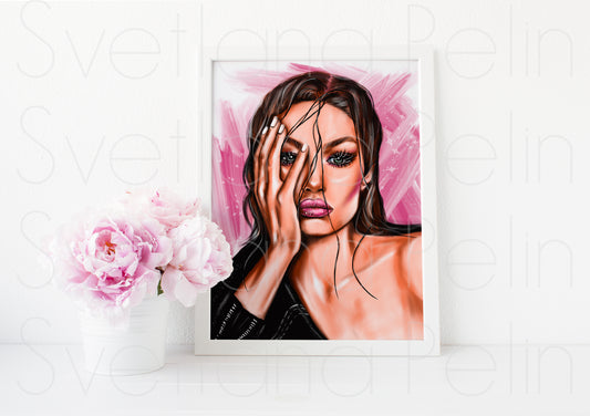 Gigi Hadid, ART PRINT Signed by Artist