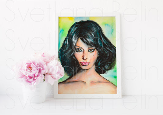 Sophia Loren, ART PRINT Signed by Artist