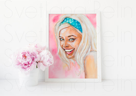 Margot Robbie, ART PRINT Signed by Artist