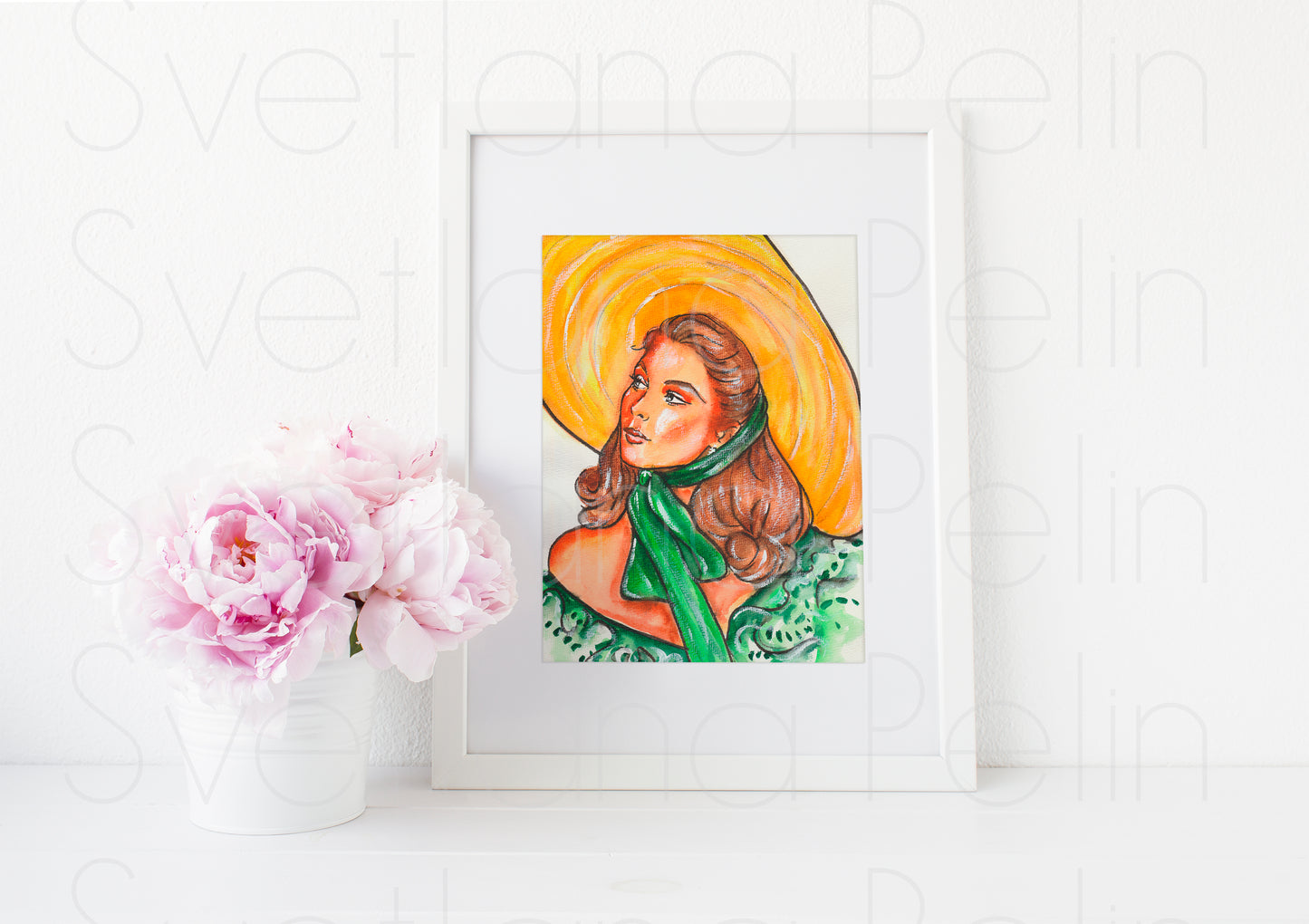 Vivien Leigh, Scarlett O'Hara, Gone with the Wind, ART PRINT Signed by Artist