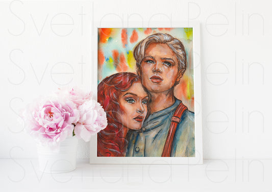 Kate Winslet, Leonardo DiCaprio, Titanic, ART PRINT Signed by Artist