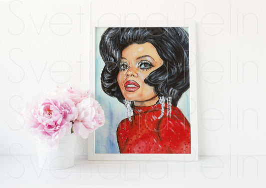 Diana Ross, ART PRINT Signed by Artist