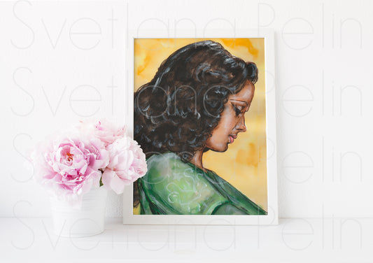 Gene Tierney, ART PRINT Signed by Artist