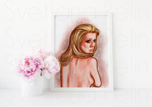 Catherine Deneuve, ART PRINT Signed by Artist