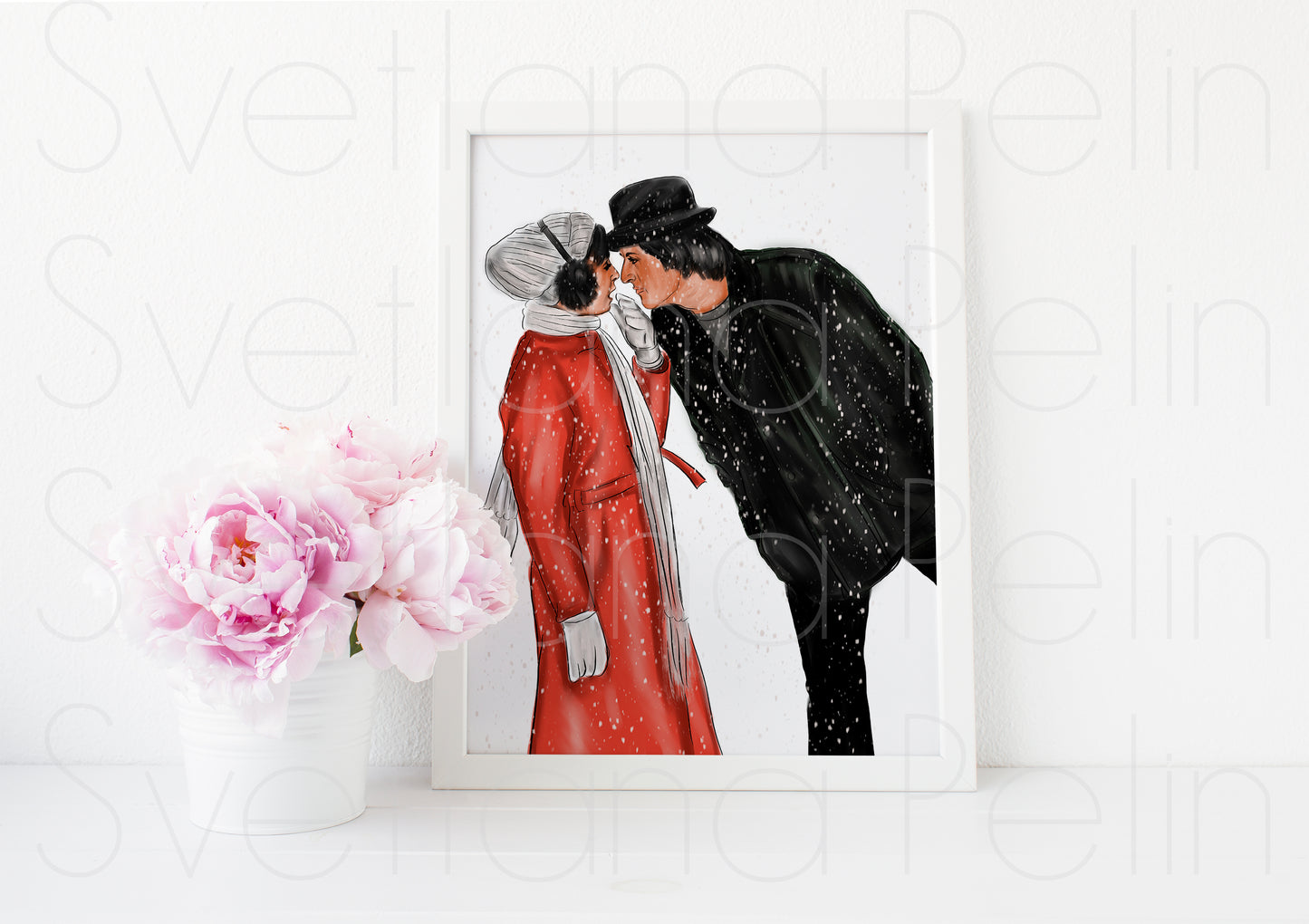 Sylvester Stallone, Talia Shire, ART PRINT Signed by Artist