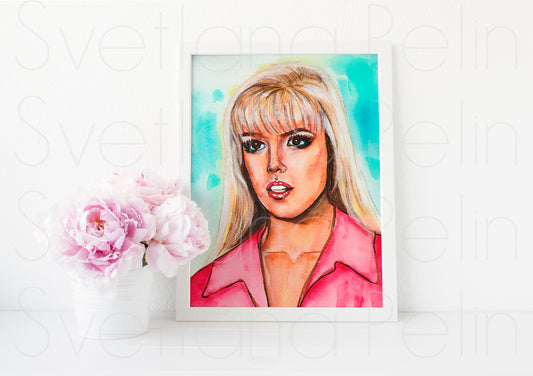 Jennie Garth, Beverly Hills, ART PRINT Signed by Artist