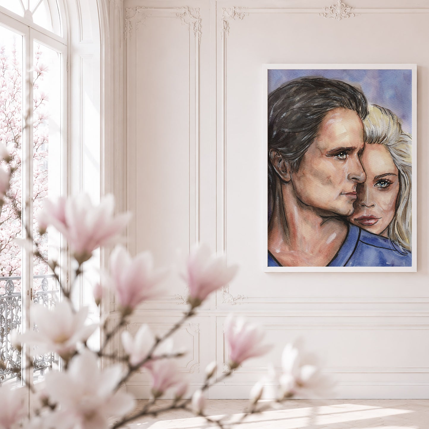 Sharon Stone and Michael Douglas in Basic Instinct | Framed Fine Art Print