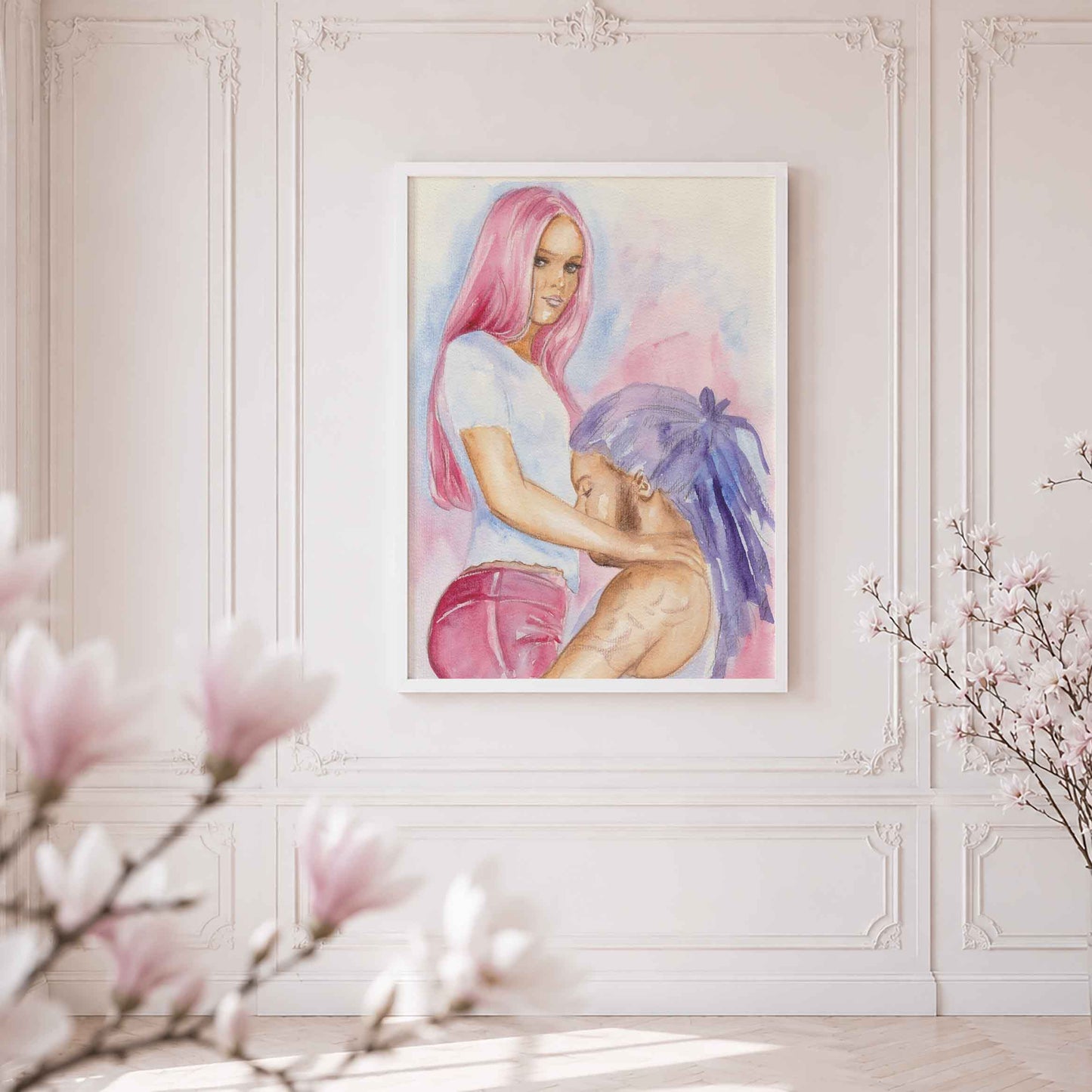 Vanessa Paradis and Lenny Kravitz | Framed Fine Art Print