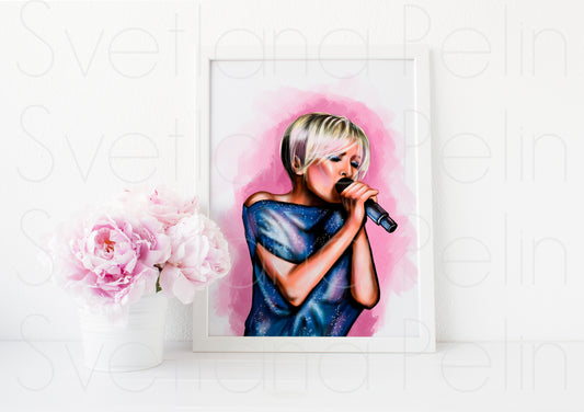 Patricia Kaas, ART PRINT Signed by Artist