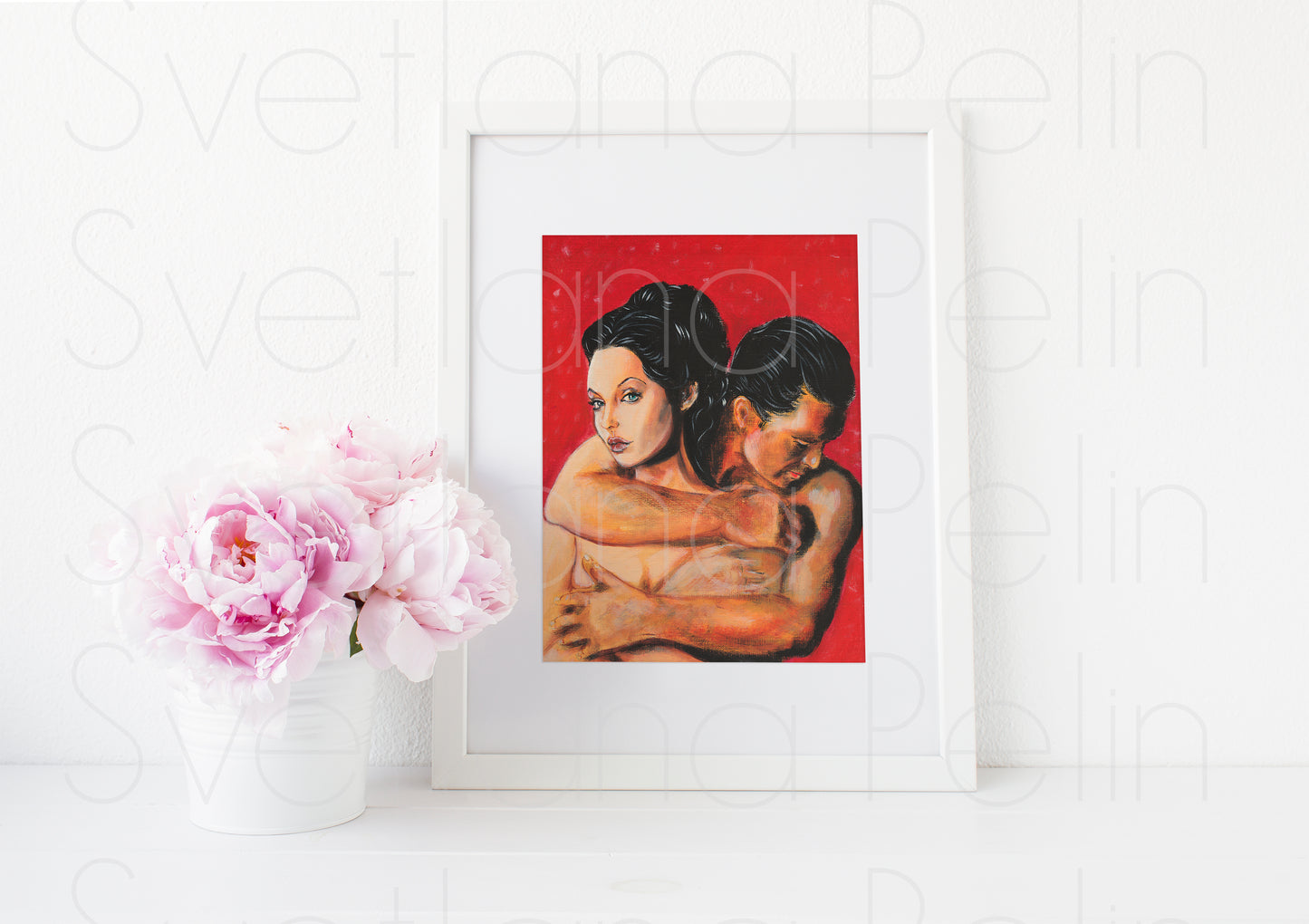 Angelina Jolie, Antonio Banderas, Original Sin, ART PRINT Signed by Artist