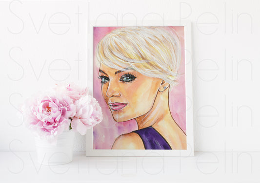 Emma Stone, ART PRINT Signed by Artist