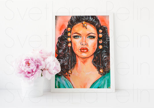 Gene Tierney, ART PRINT Signed by Artist