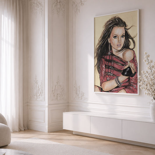 Lindsay Lohan. Museum Framed Print