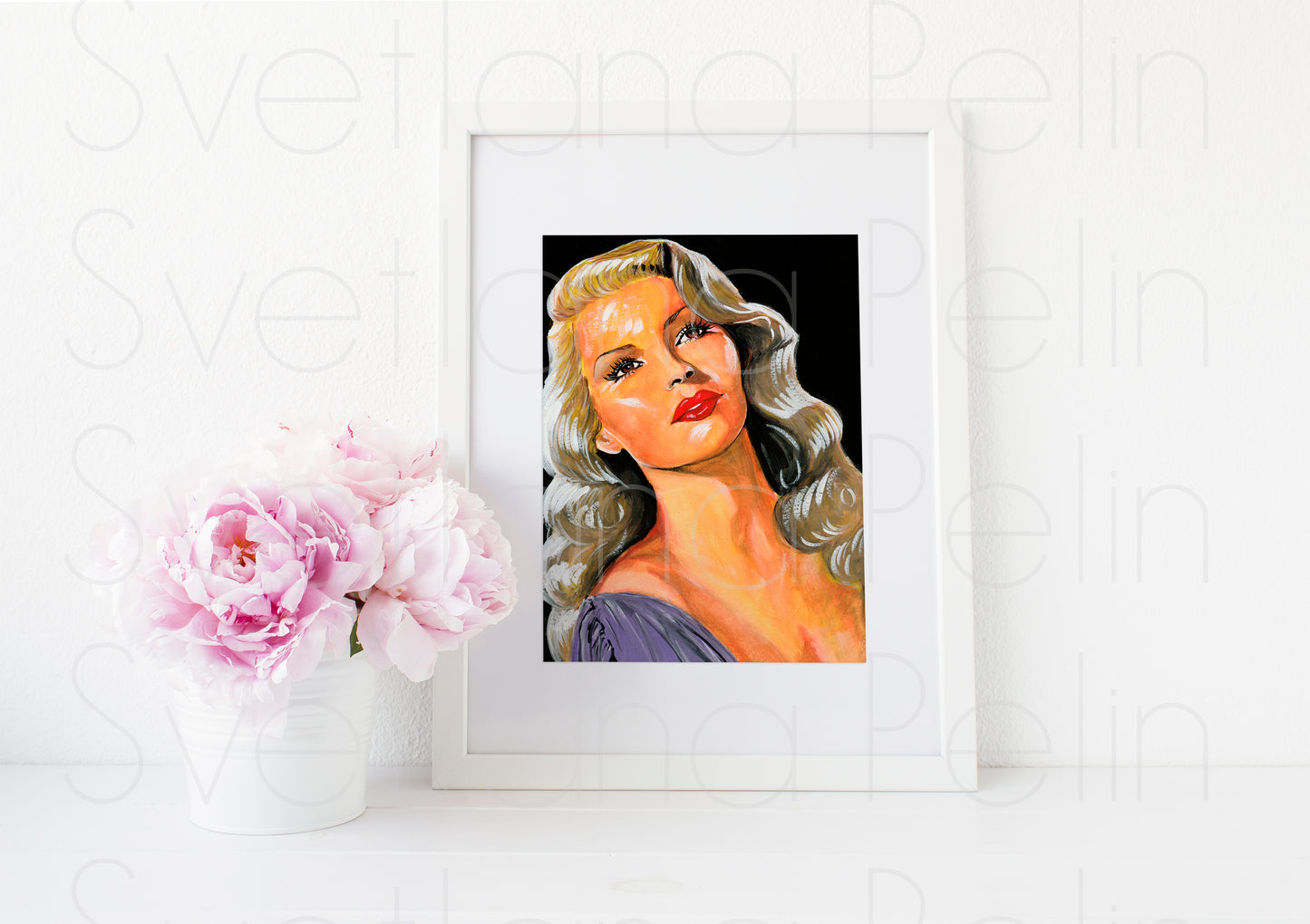 Rita Hayworth, ART PRINT Signed by Artist