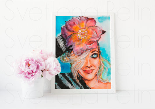 Drew Barrymore, ART PRINT Signed by Artist