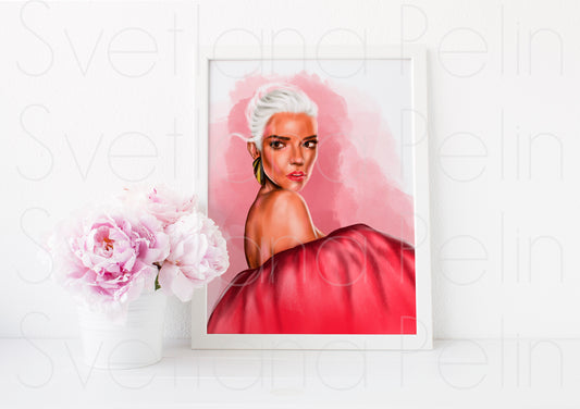 Anya Taylor-Joy, ART PRINT Signed by Artist