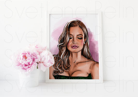 Angelina Jolie, Jane Smith, ART PRINT Signed by Artist