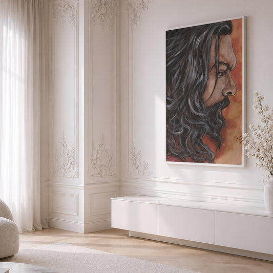 Jason Momoa. Museum Framed Print