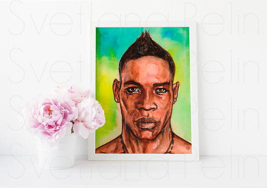 Mario Balotelli, ART PRINT Signed by Artist