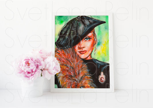 Marlene Dietrich, ART PRINT Signed by Artist