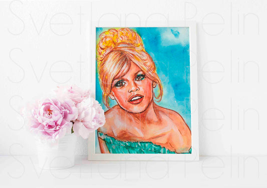 Brigitte Bardot, ART PRINT Signed by Artist