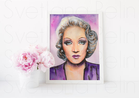 Marlene Dietrich, ART PRINT Signed by Artist