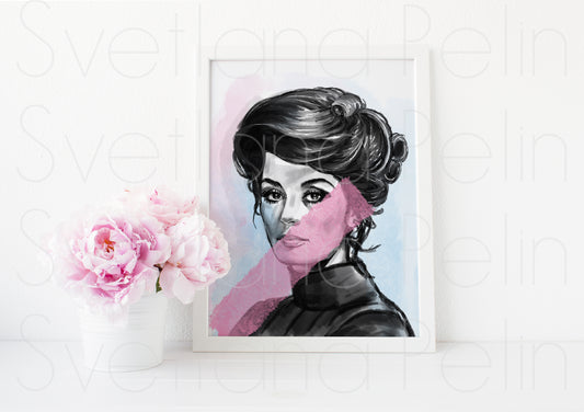 Anouk Aimee, ART PRINT Signed by Artist