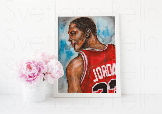 Michael Jordan, ART PRINT Signed by Artist