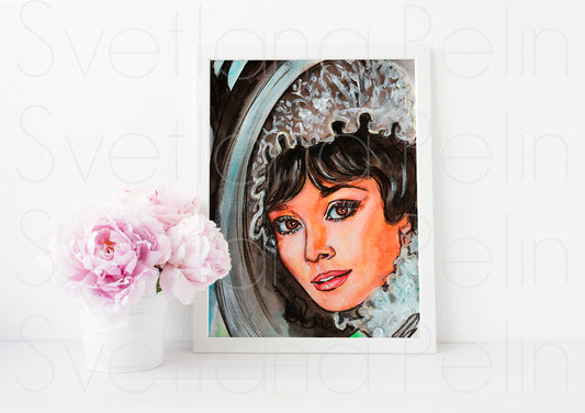 Audrey Hepburn, My Fair Lady, ART PRINT Signed by Artist