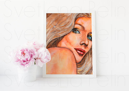 Veronica Lake, ART PRINT Signed by Artist