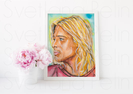 Brad Pitt, ART PRINT Signed by Artist