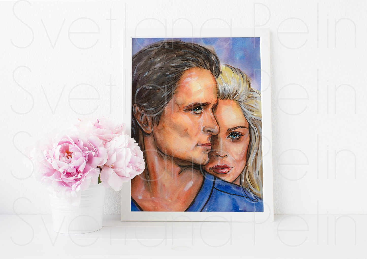 Michael Douglas, Sharon Stone, Basic Instinct, ART PRINT Signed by Artist