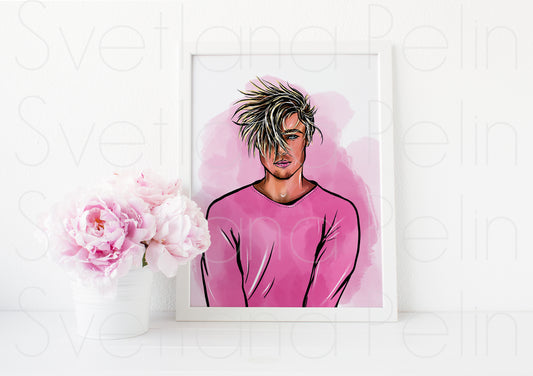 Brad Pitt, ART PRINT Signed by Artist