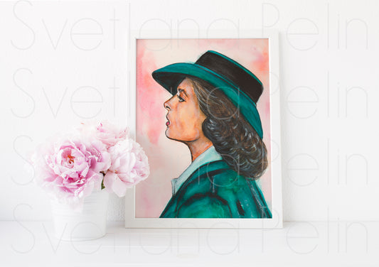 Ingrid Bergman, Casablanca, ART PRINT Signed by Artist