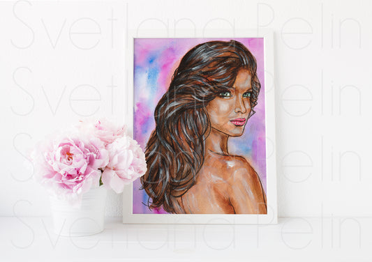 Stephanie Seymour, ART PRINT Signed by Artist